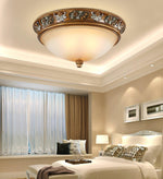 Deltana Resin Flush Mount Ceiling Light with Glass Accents