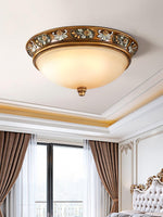 Deltana Resin Flush Mount Ceiling Light with Glass Accents