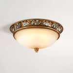 Deltana Resin Flush Mount Ceiling Light with Glass Accents
