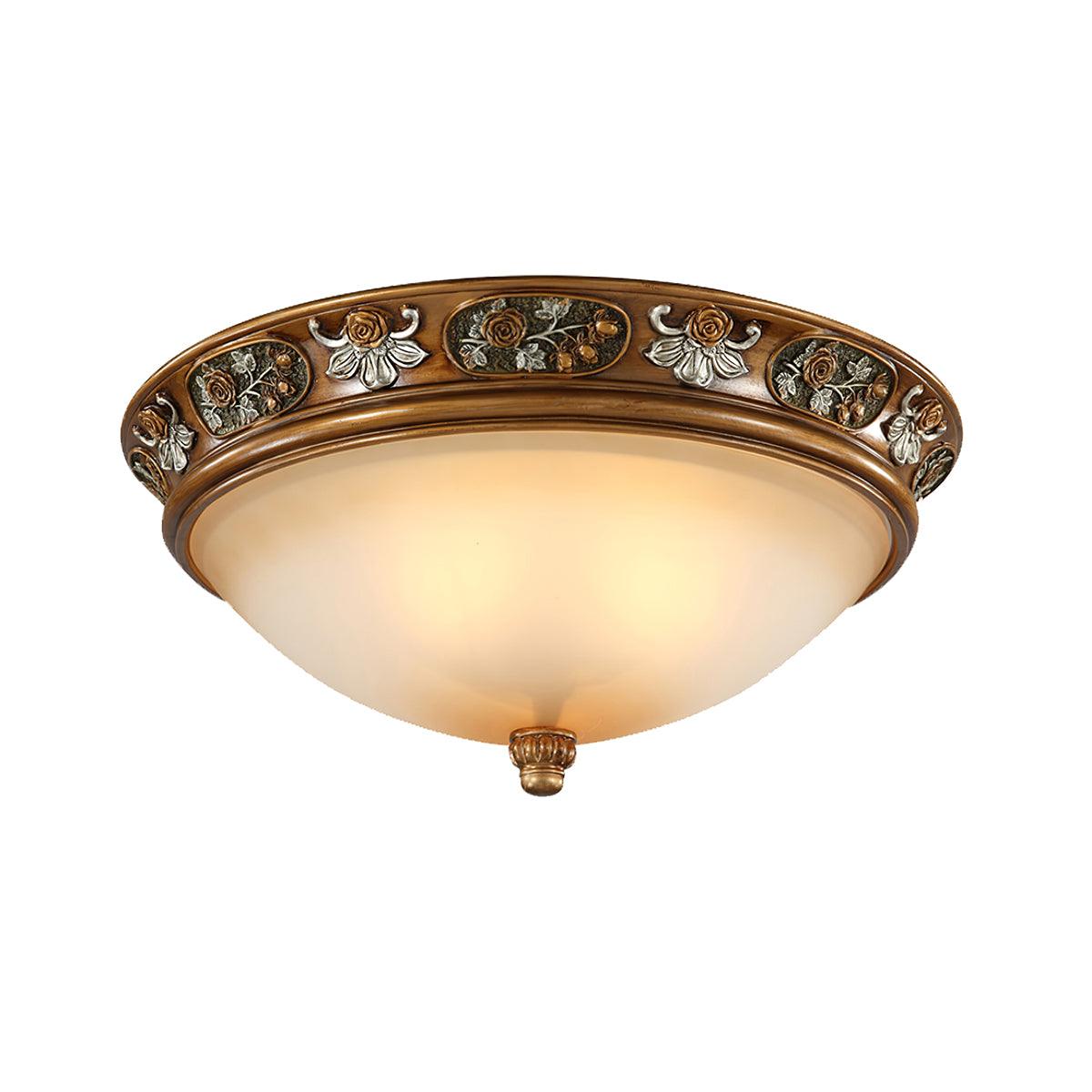 Deltana Resin Flush Mount Ceiling Light with Glass Accents