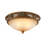 Deltana Resin Flush Mount Ceiling Light with Glass Accents