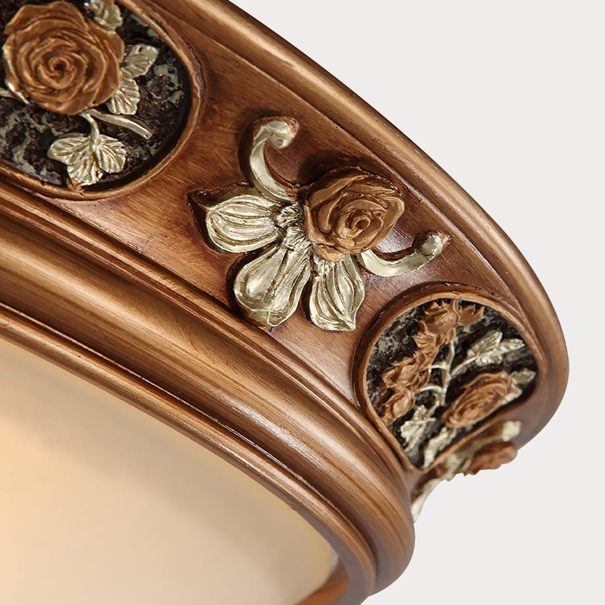 Deltana Resin Flush Mount Ceiling Light with Glass Accents