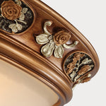 Deltana Resin Flush Mount Ceiling Light with Glass Accents