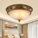 Deltana Resin Flush Mount Ceiling Light with Glass Accents