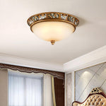 Deltana Resin Flush Mount Ceiling Light with Glass Accents