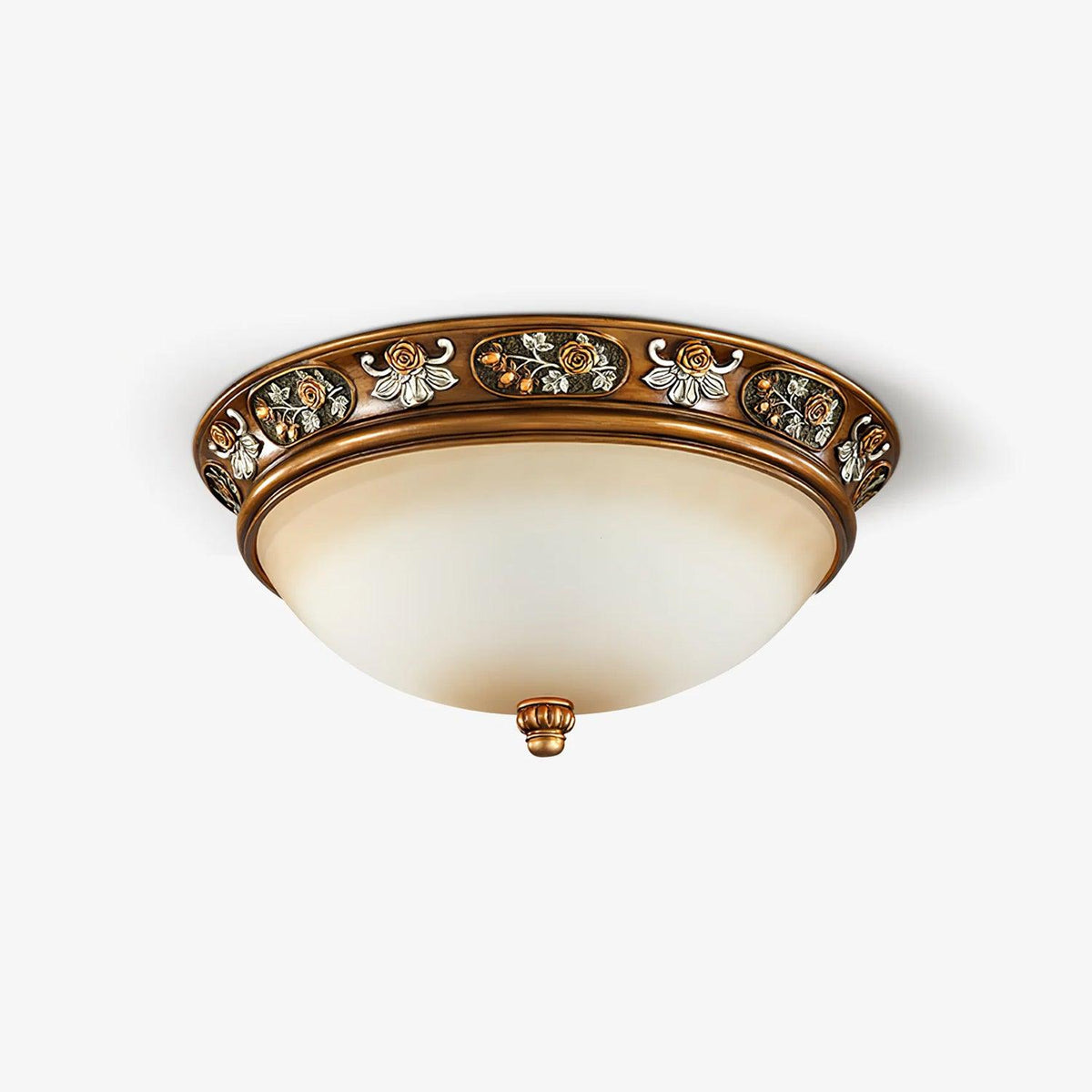 Deltana Resin Flush Mount Ceiling Light with Glass Accents