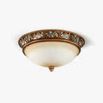 Deltana Resin Flush Mount Ceiling Light with Glass Accents