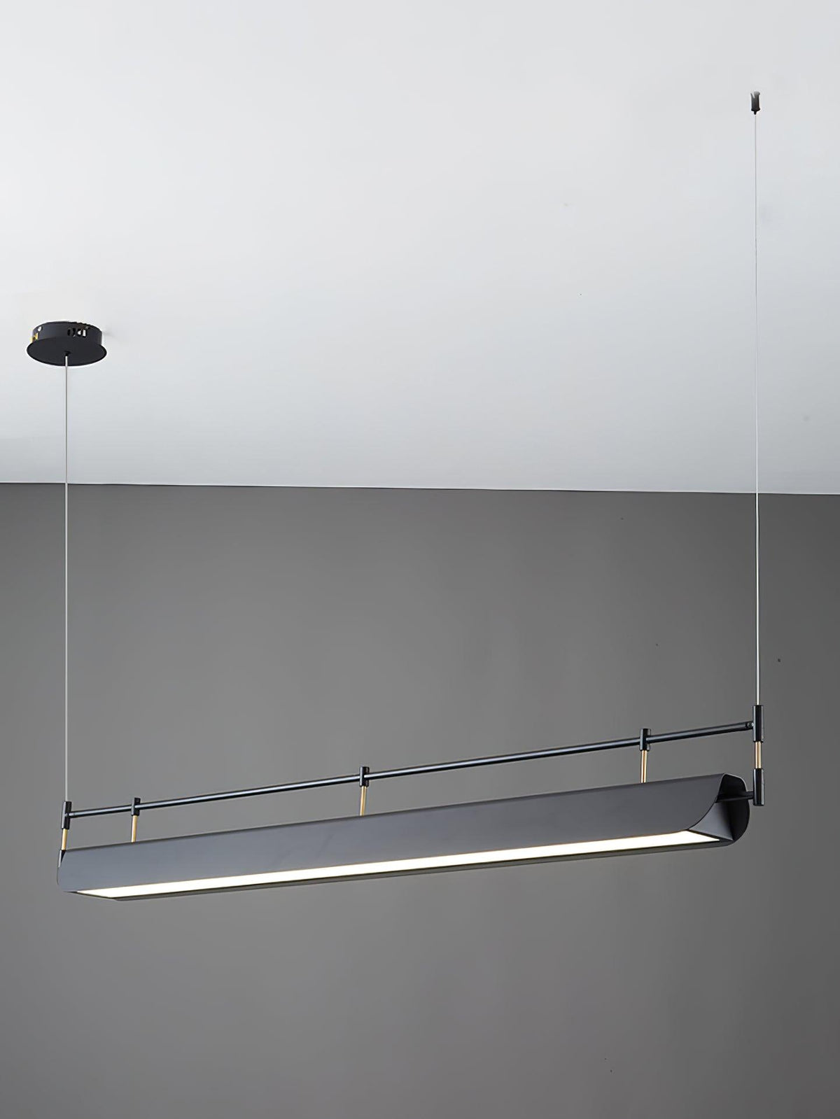 Dessau Modern Linear LED Chandelier in Black for Dining Room