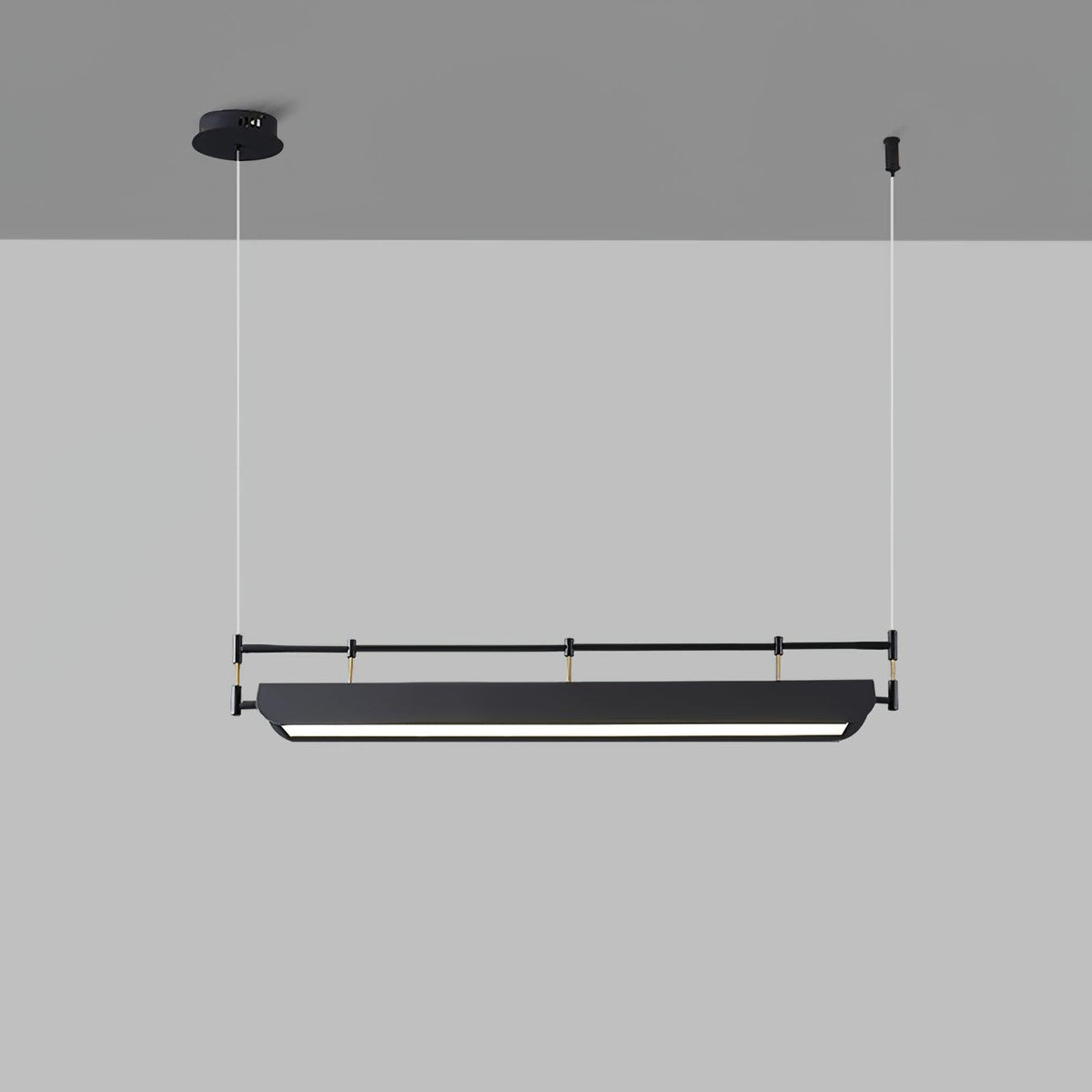 Dessau Modern Linear LED Chandelier in Black for Dining Room