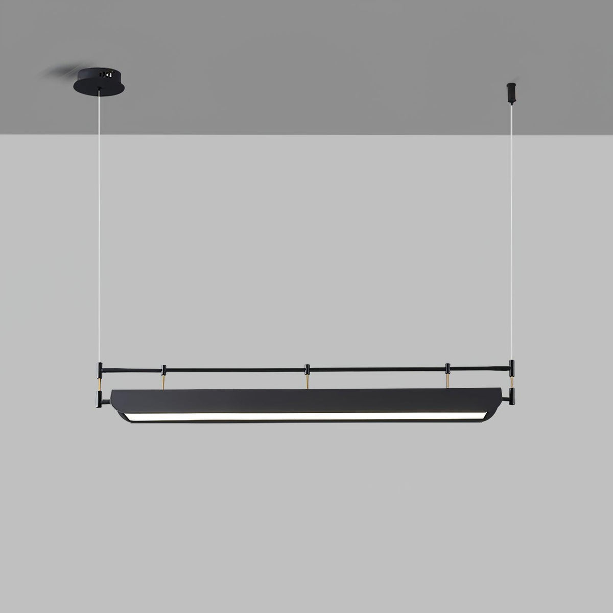 Dessau Modern Linear LED Chandelier in Black for Dining Room