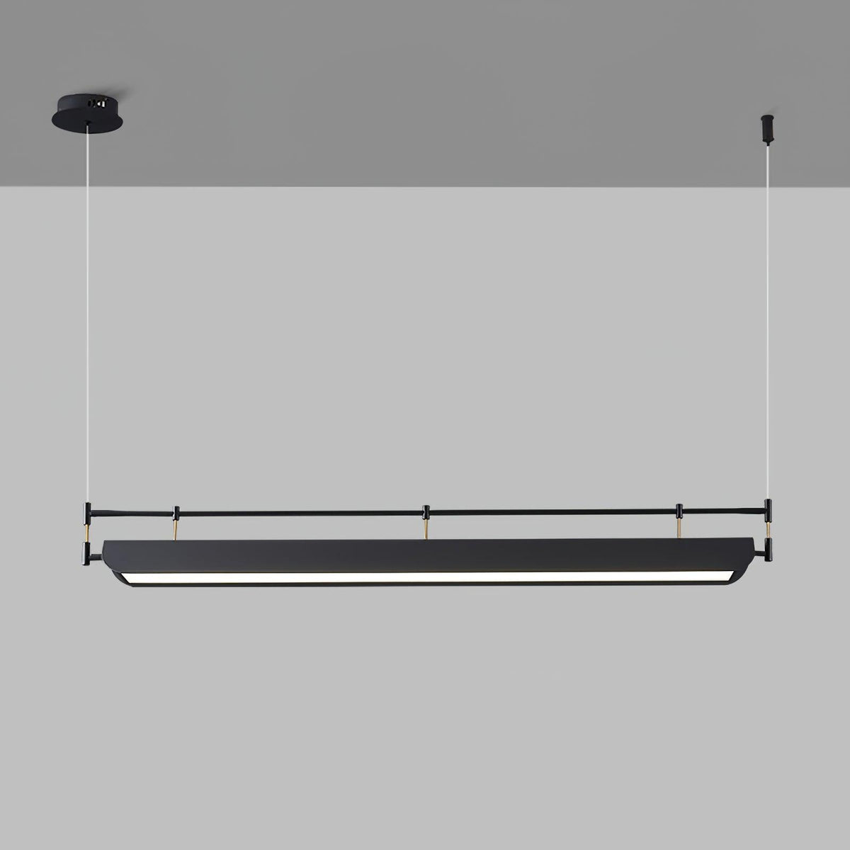 Dessau Modern Linear LED Chandelier in Black for Dining Room