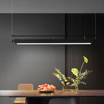 Dessau Modern Linear LED Chandelier in Black for Dining Room