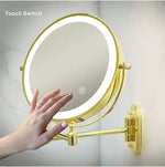 Wall Mounted Folding Illuminated Beauty Mirror For The Bathroom