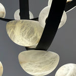 Dew Drops Alabaster Chandelier – Modern LED Pendant Light for Dining Room and Living Room