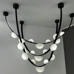 Dew Drops Alabaster Chandelier – Modern LED Pendant Light for Dining Room and Living Room