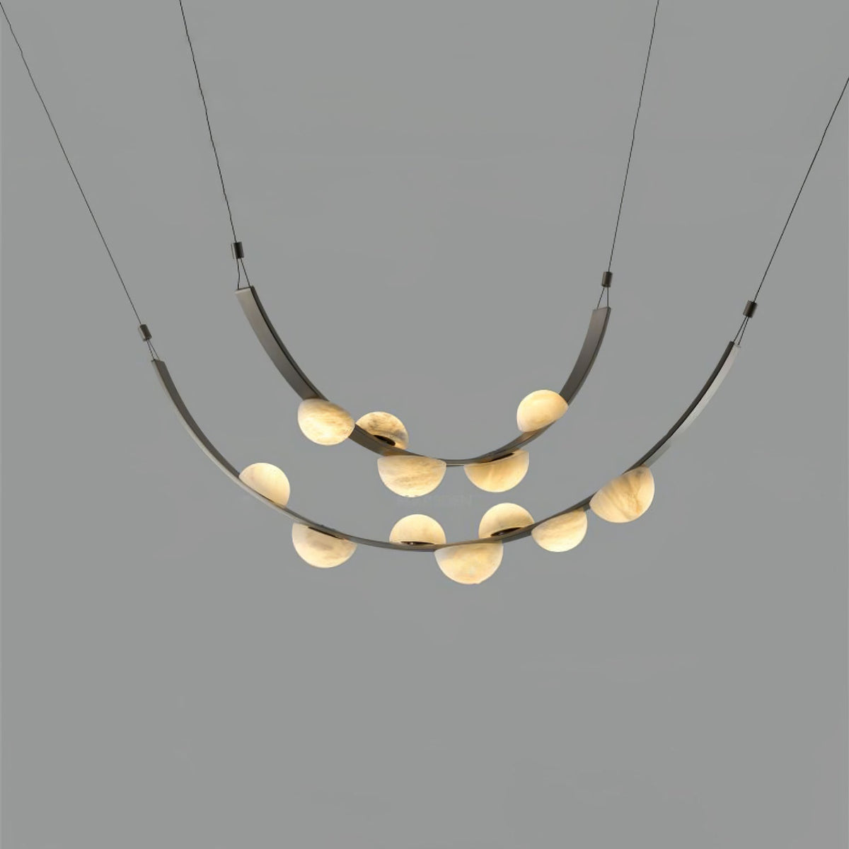 Dew Drops Alabaster Chandelier – Modern LED Pendant Light for Dining Room and Living Room