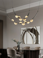 Dew Drops Alabaster Chandelier – Modern LED Pendant Light for Dining Room and Living Room