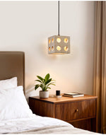 Dice Travertine Pendant Light – Modern Sculptural Cube Pendant for Dining & Living Spaces