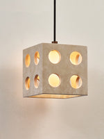 Dice Travertine Pendant Light – Modern Sculptural Cube Pendant for Dining & Living Spaces