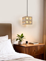 Dice Travertine Pendant Light – Modern Sculptural Cube Pendant for Dining & Living Spaces
