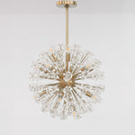 Dickinson Crystal Chandelier — Modern Gold Starburst Pendant Light for Dining Room and Foyer