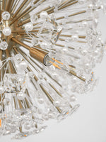 Dickinson Crystal Chandelier — Modern Gold Starburst Pendant Light for Dining Room and Foyer