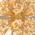 Dickinson Crystal Chandelier — Modern Gold Starburst Pendant Light for Dining Room and Foyer