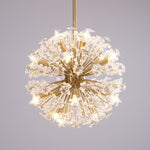 Dickinson Crystal Chandelier — Modern Gold Starburst Pendant Light for Dining Room and Foyer