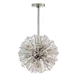 Dickinson Crystal Chandelier — Modern Gold Starburst Pendant Light for Dining Room and Foyer