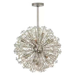 Dickinson Crystal Chandelier — Modern Gold Starburst Pendant Light for Dining Room and Foyer