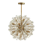 Dickinson Crystal Chandelier — Modern Gold Starburst Pendant Light for Dining Room and Foyer