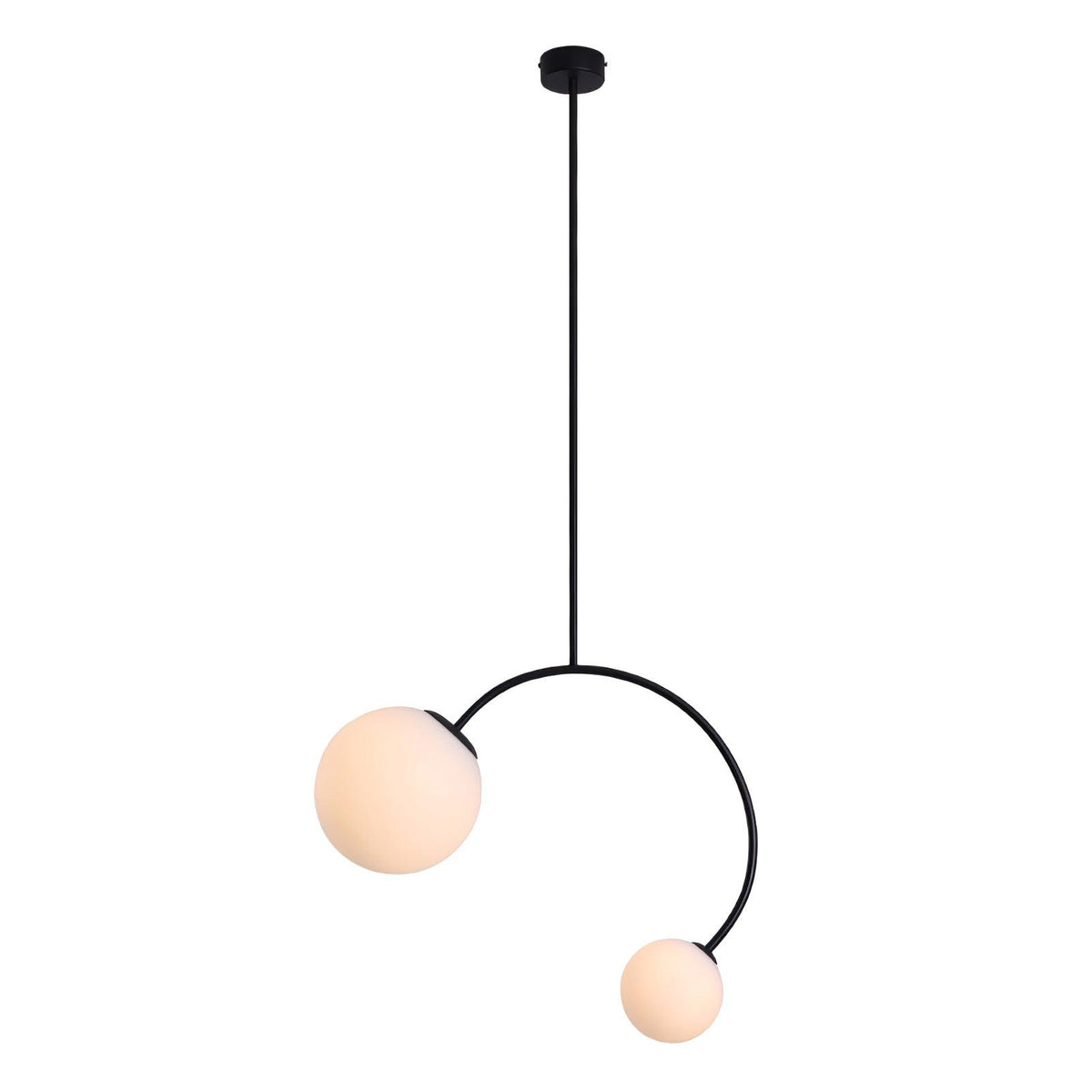 Balance Glass Pendant Light – Modern Brass & Black Designer Ceiling Lamp
