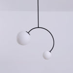 Balance Glass Pendant Light – Modern Brass & Black Designer Ceiling Lamp