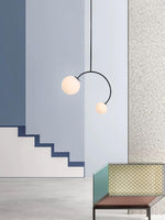Balance Glass Pendant Light – Modern Brass & Black Designer Ceiling Lamp