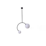 Balance Glass Pendant Light – Modern Brass & Black Designer Ceiling Lamp