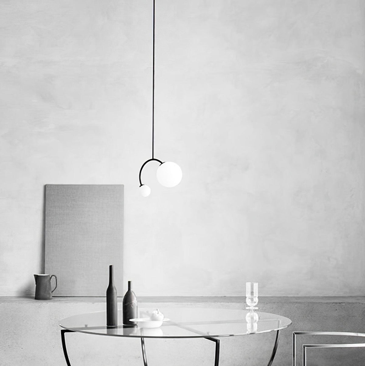 Balance Glass Pendant Light – Modern Brass & Black Designer Ceiling Lamp