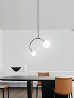 Balance Glass Pendant Light – Modern Brass & Black Designer Ceiling Lamp