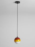 Dipping Pendant Light — Colored Glass & Lacquered Aluminum Hanging Lamp