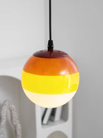 Dipping Pendant Light — Colored Glass & Lacquered Aluminum Hanging Lamp