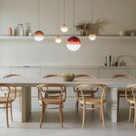 Dipping Pendant Light — Colored Glass & Lacquered Aluminum Hanging Lamp