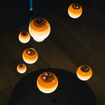 Dipping Pendant Light — Colored Glass & Lacquered Aluminum Hanging Lamp
