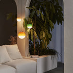 Dipping Pendant Light — Colored Glass & Lacquered Aluminum Hanging Lamp