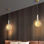 Paolo Castelli Disc Pendant Light in Gold Leaf Murano Glass
