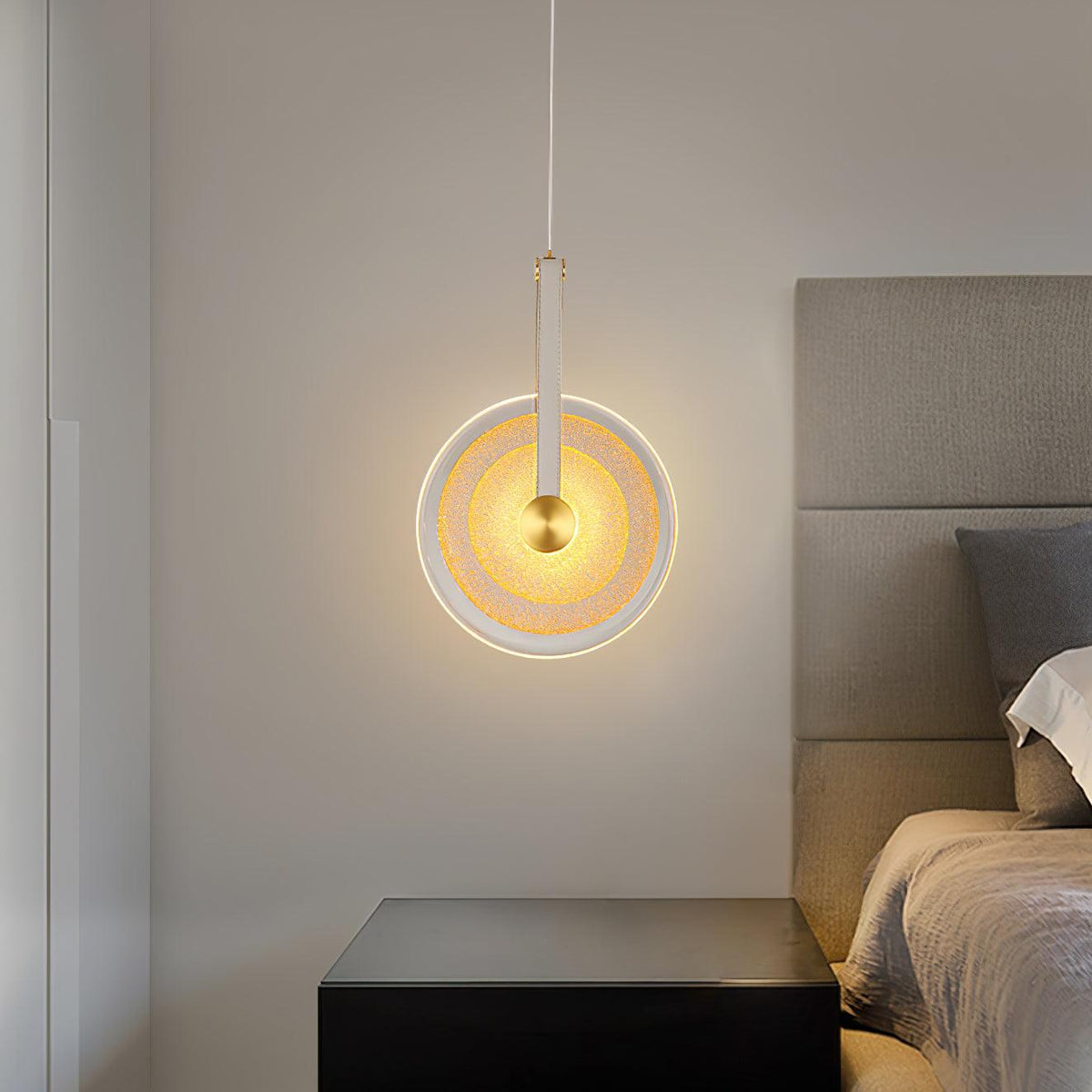 Paolo Castelli Disc Pendant Light in Gold Leaf Murano Glass