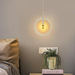 Paolo Castelli Disc Pendant Light in Gold Leaf Murano Glass
