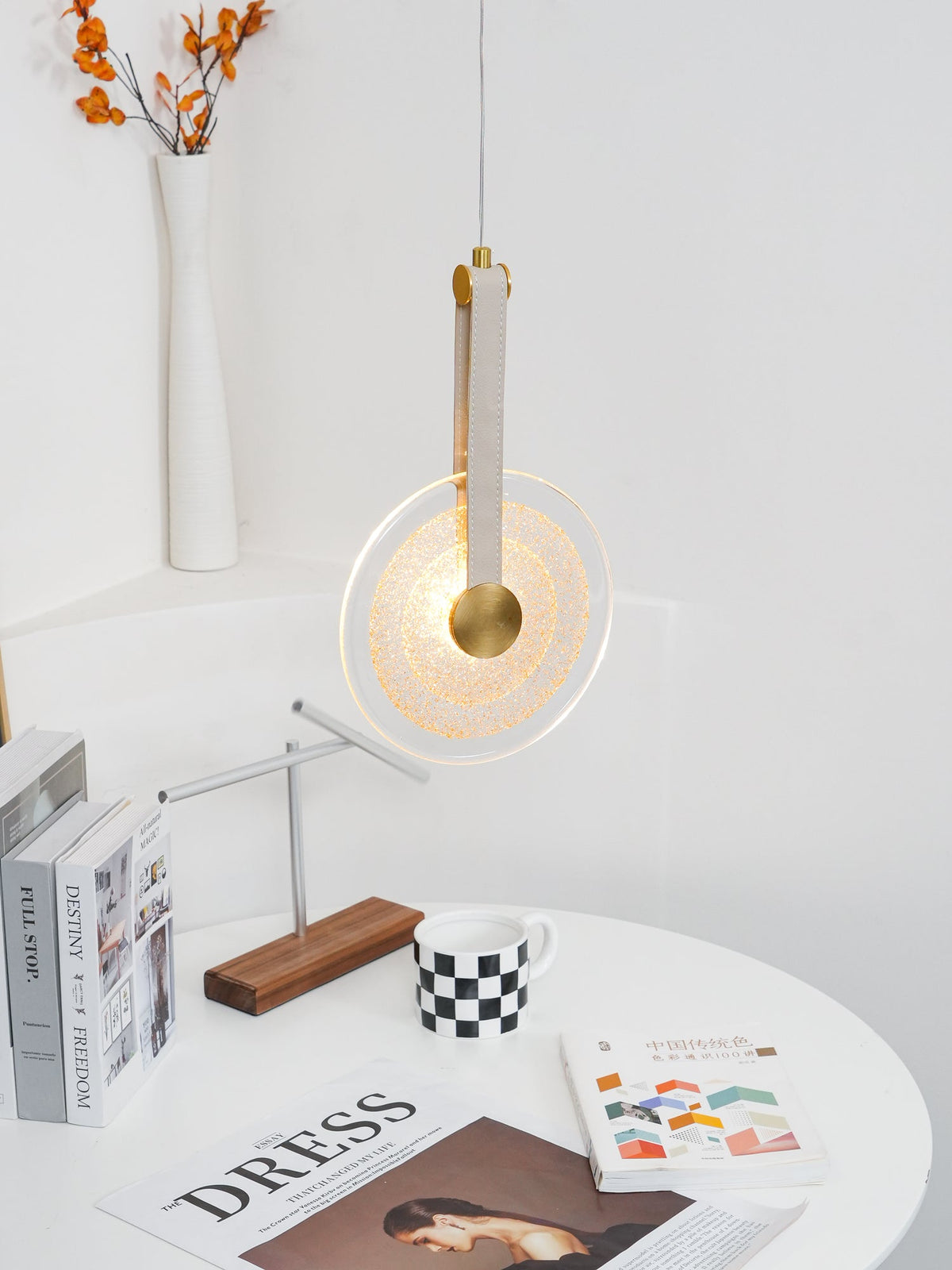 Paolo Castelli Disc Pendant Light in Gold Leaf Murano Glass