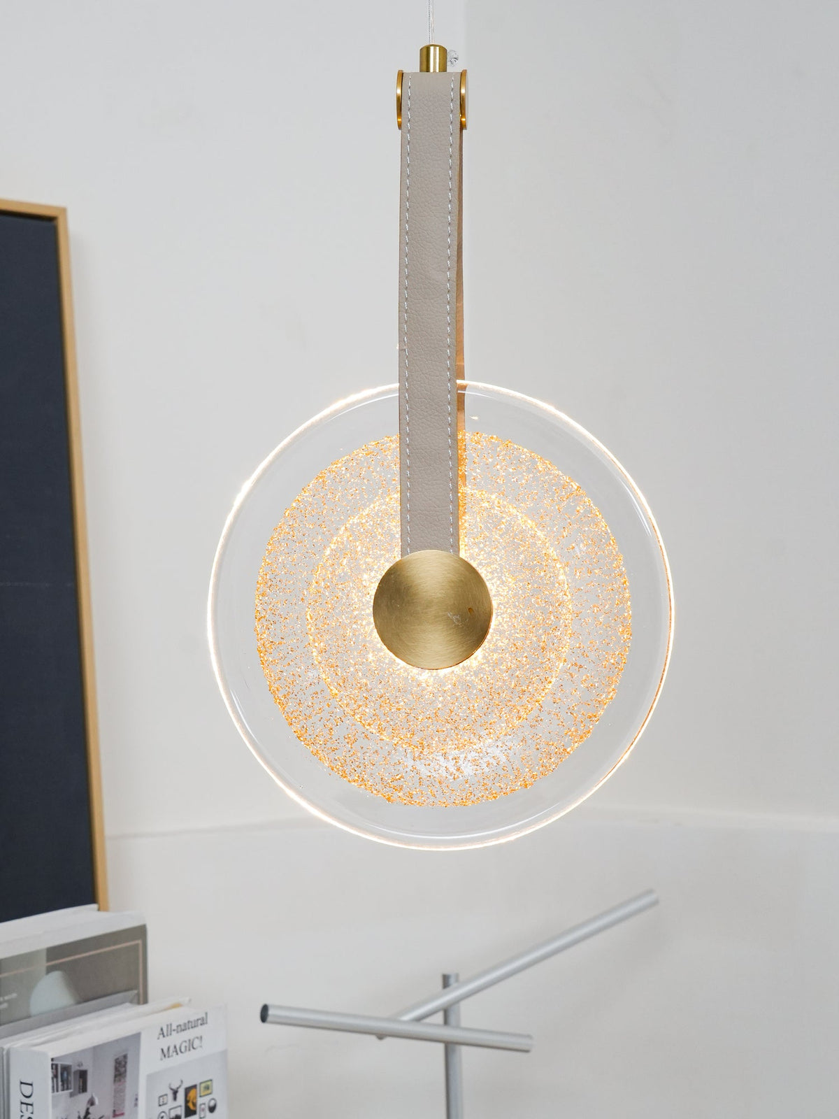 Paolo Castelli Disc Pendant Light in Gold Leaf Murano Glass
