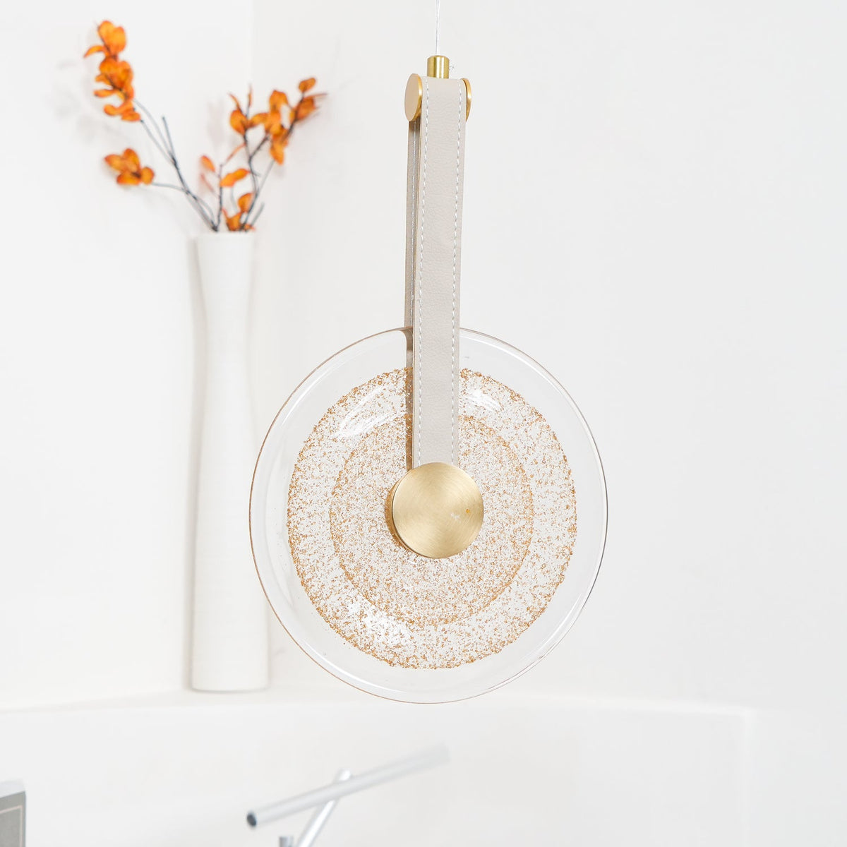 Paolo Castelli Disc Pendant Light in Gold Leaf Murano Glass