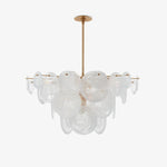 Brass Discs Cascading Chandelier