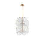 Brass Discs Cascading Chandelier